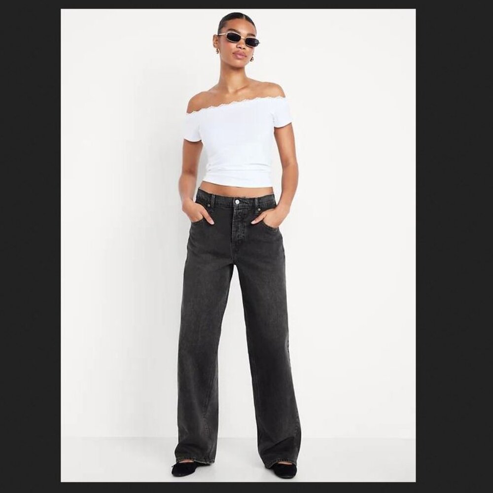 Mid-Rise Wide Leg Jeans - 8 TALL